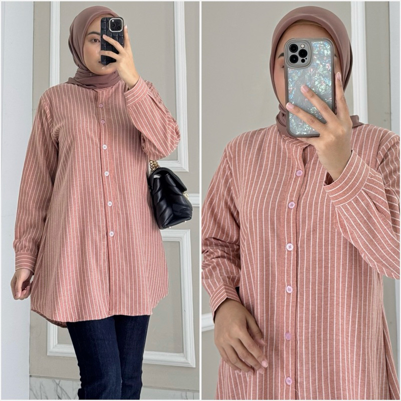 exclusive irena blouse by zalfa outfit / baju atasan wanita muslim blouse kerja kuliah basic salur