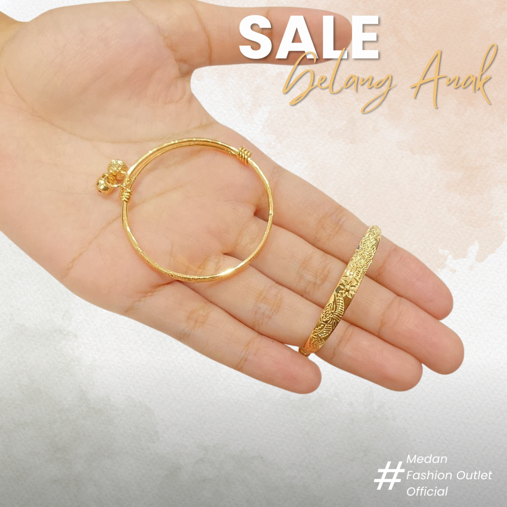 Gelang Bayi Perempuan Laki Laki Lapis Emas Titanium Anti Karat Terbaru Import AAG011