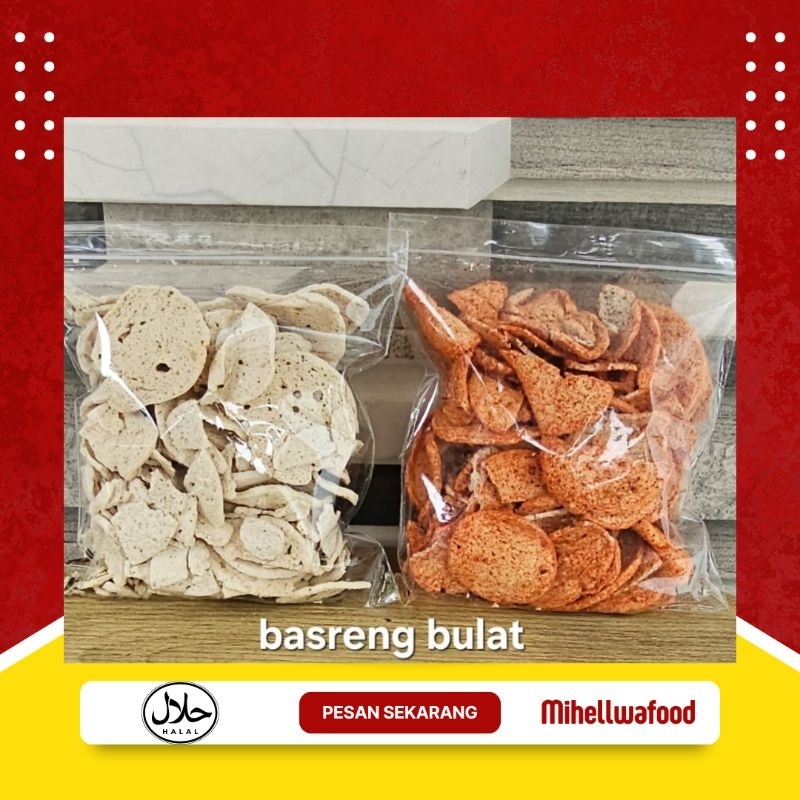 

Basreng bulat rasa asin jeruk dan rasa balado 200 gram