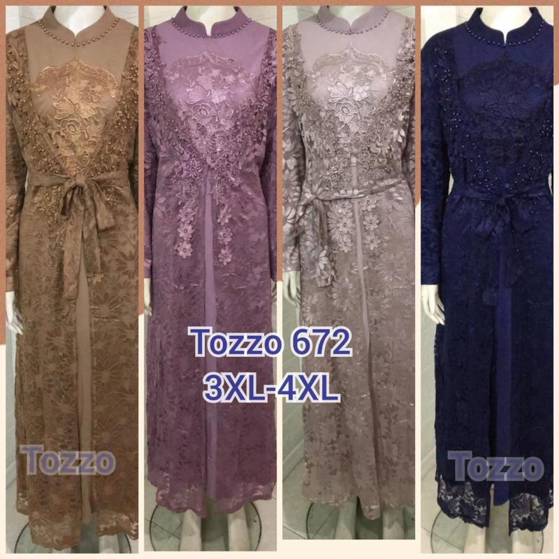 Gamis Brokat Premium Jumbo Busui Gaun Pesta Muslimah Grosir by Tozzo 702