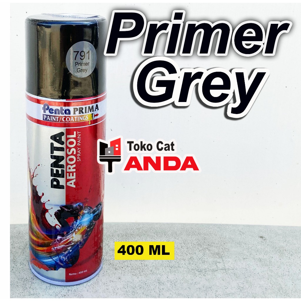 Penta AEROSOL Primer Grey 701 400ml - Cat semprot Epoksi cat Dasar Penta PROMO