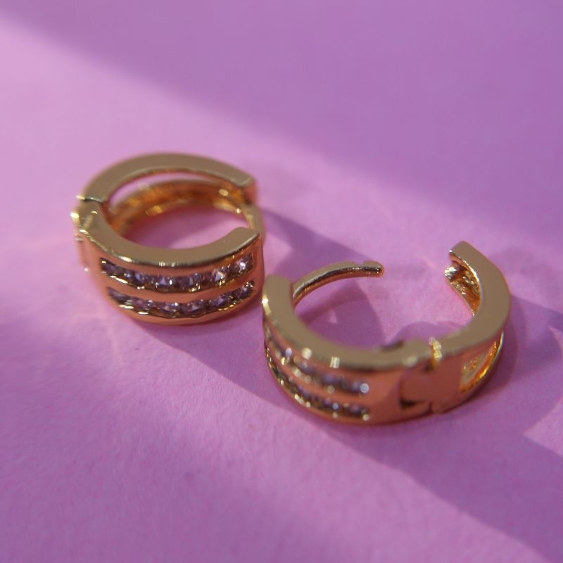 Nakah - Anting Permata wanita Emas 24 karat Mirip Aslinya 11412