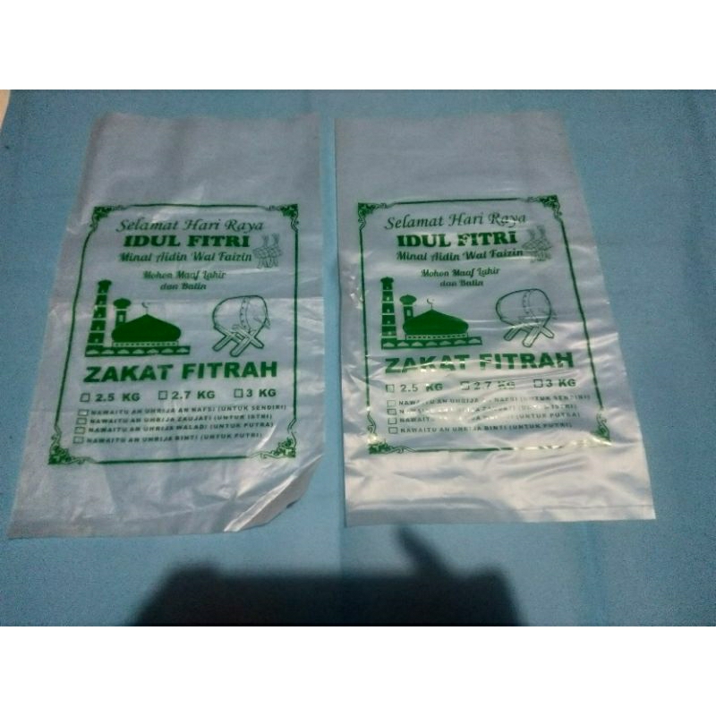 plastik kemasan beras zakat fitrah