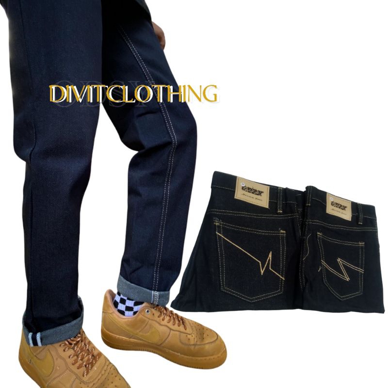 CELANA DENIM SELVAGE CELANA JEANS PRIA SELVAGE BLACK INDIGO