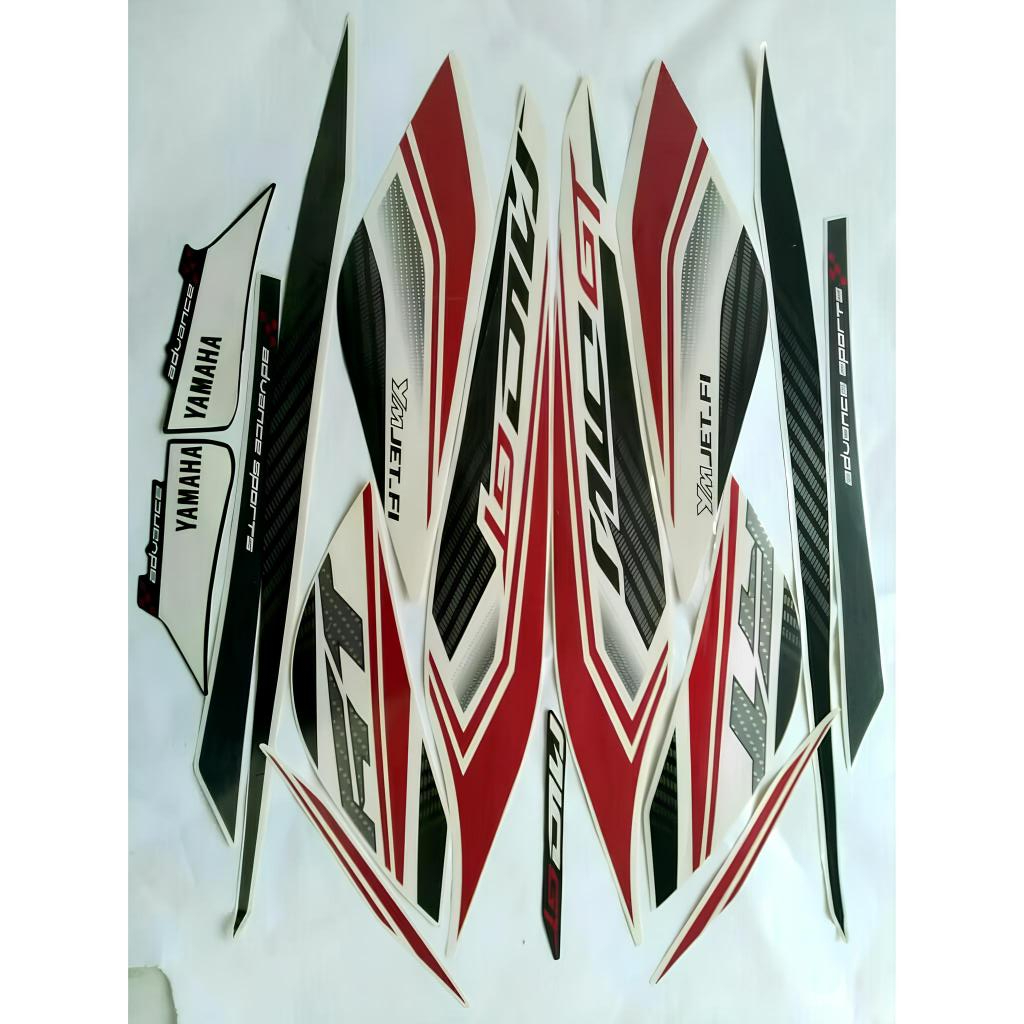 stiker striping yamaha mio gt 2013 putih merah lis body standar berkualitas original
