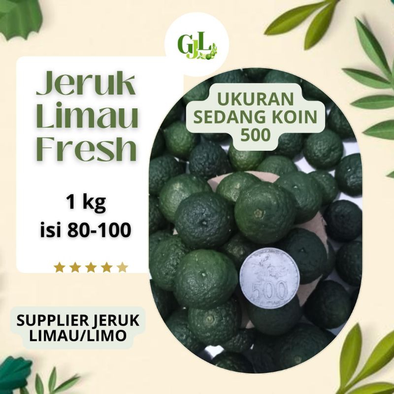 

Jeruk Limau/limo/sambel Fresh Ukuran Sedang 1 kg isi 80-100