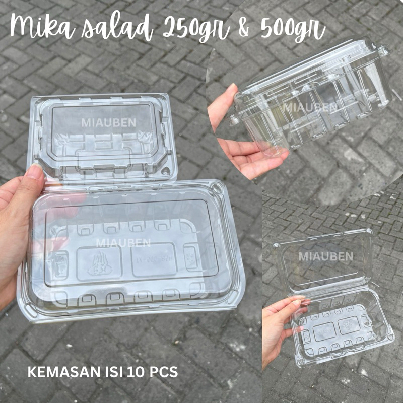(10pcs) box mika buah 250gr 500gr box salad mika strawberry