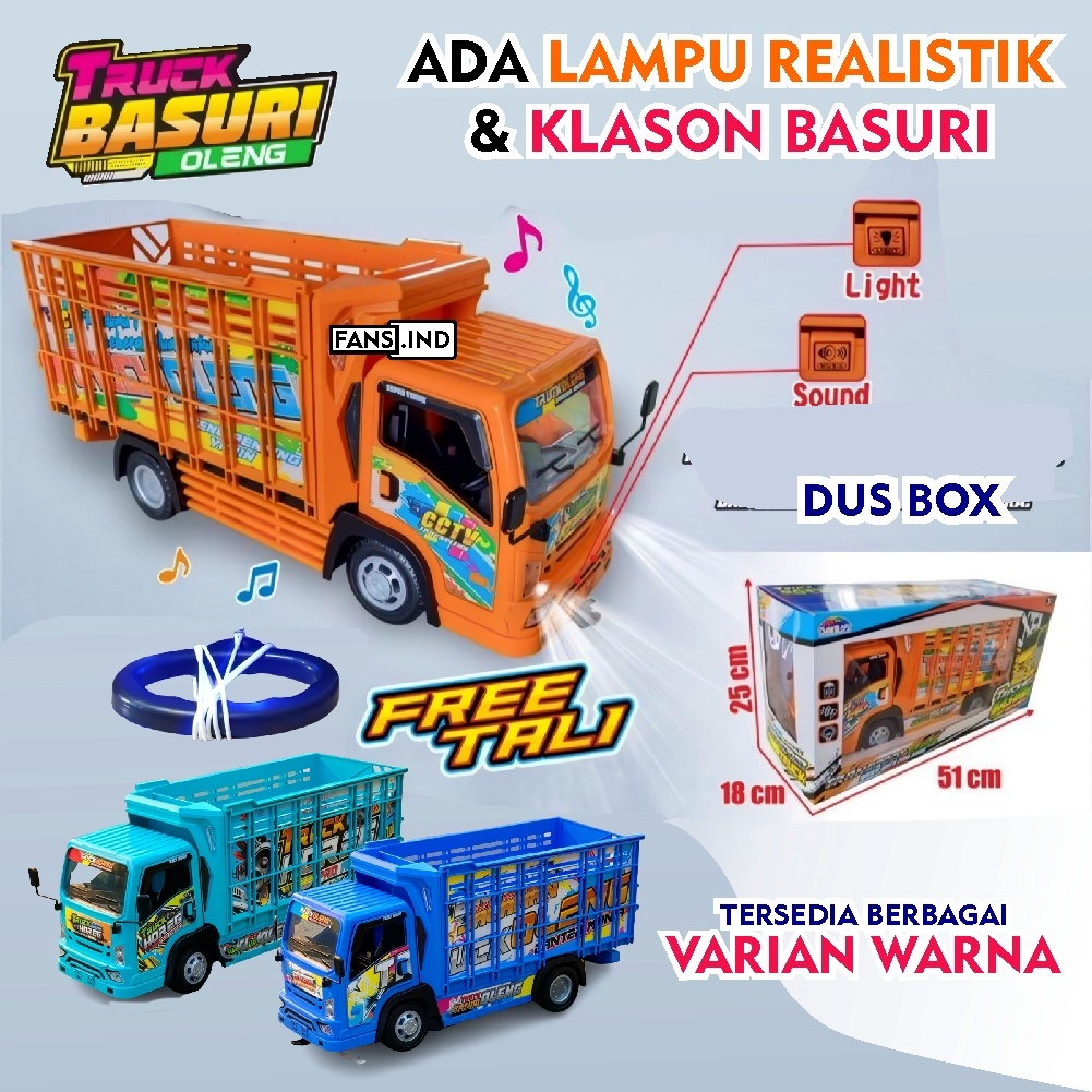 MAINAN TRUK BASURI JUMBO II MAINAN MINIATUR TRUCK OLENG BASURI TRUK OLENG REALISTIK MUSIK TELOLET