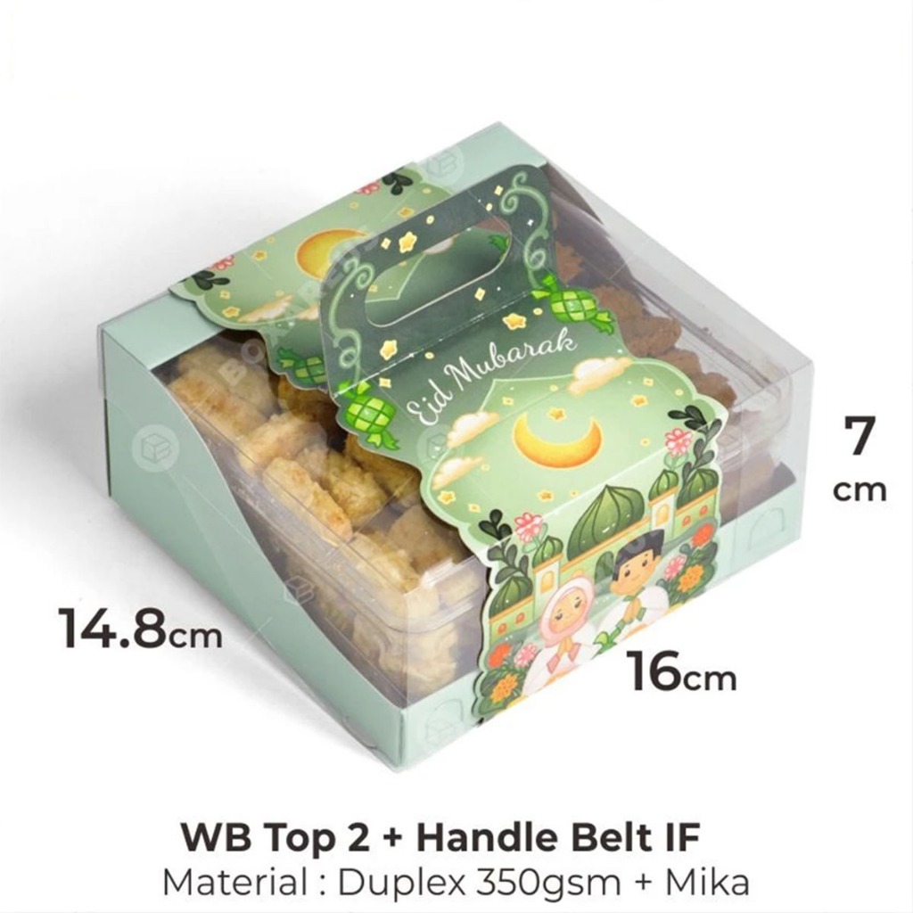 

1 Lembar Dus Box Handle Lebaran Toples 2 x 350 gram & 3 x 350 gram Idul Fitri WB Top 2 & WB Top 3