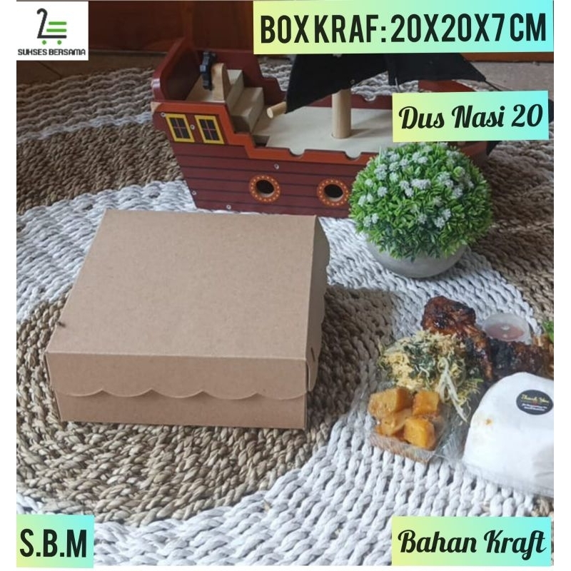 

Box Kraft 20x20x7 cm( Bijian) R10 350 gsm/ Kotak Nasi/Kotak Nasi Renda/Kotak Makanan