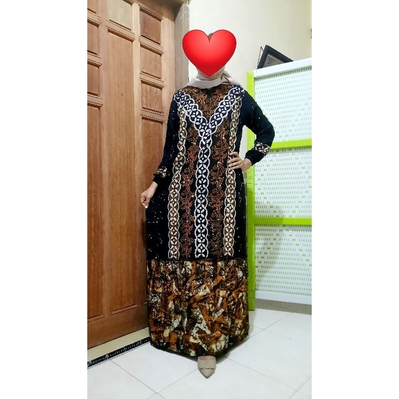 Gamis Twill Ori Asli pekalongan Batik Cap malaman Handmade