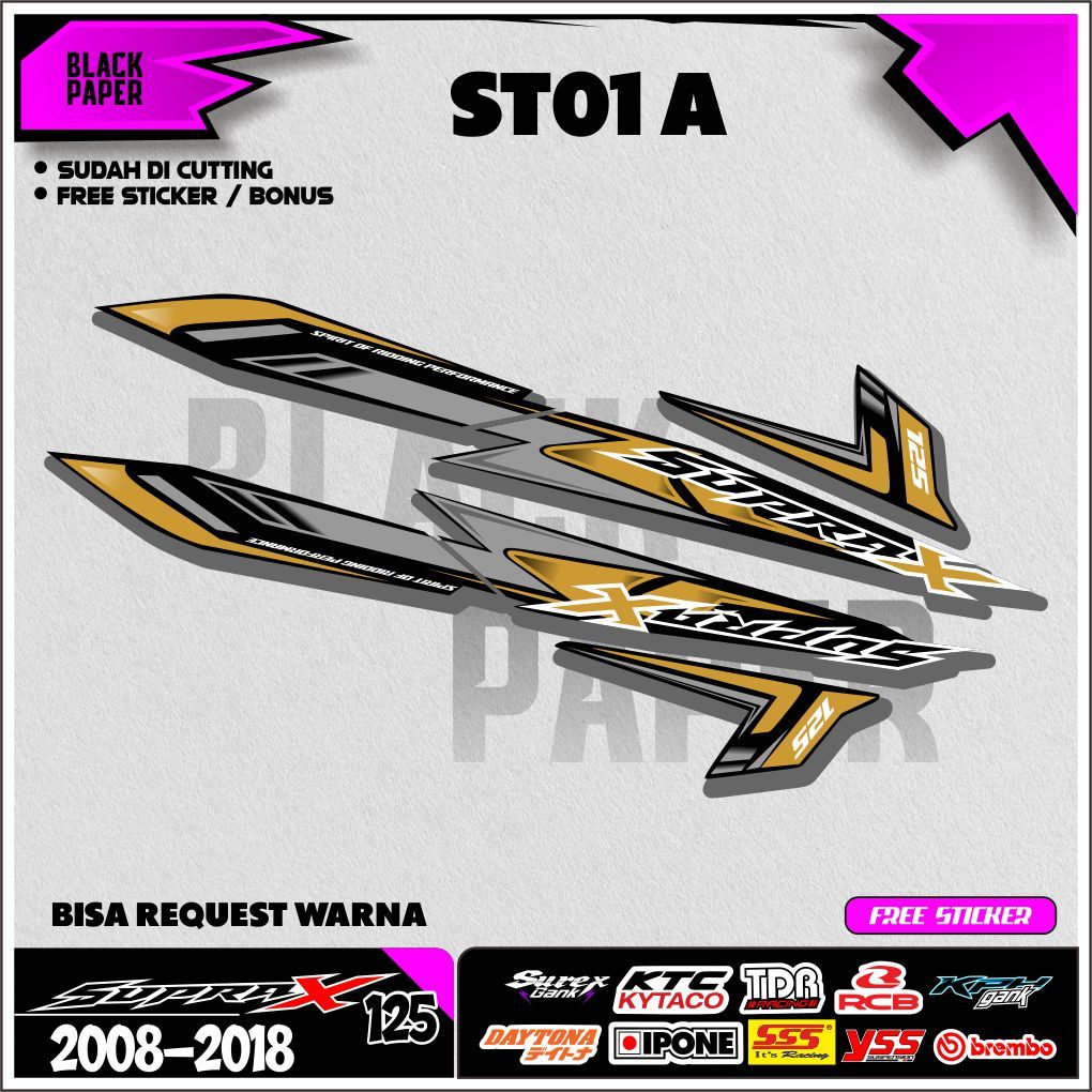 STRIPING STICKER SUPRA X 125 TAHUN 2008-2018 - STIKER LIST MOTOR HONDA SUPRA X 125 TAHUN 2008 sampai