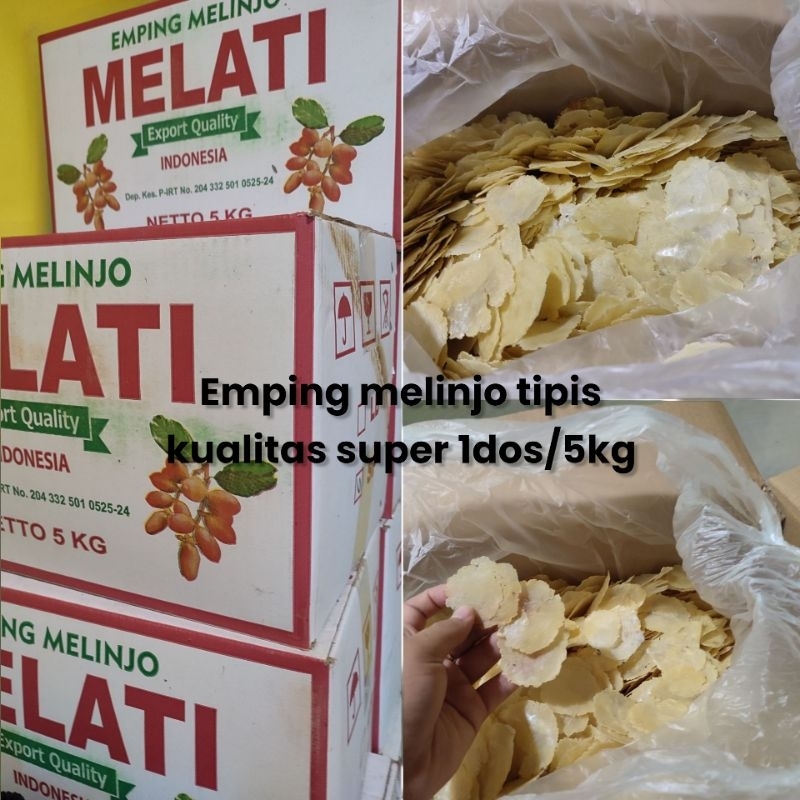

emping melinjo tipis kualitas super 1dos/5kg (termurah)/kerupuk melinjo /emping super