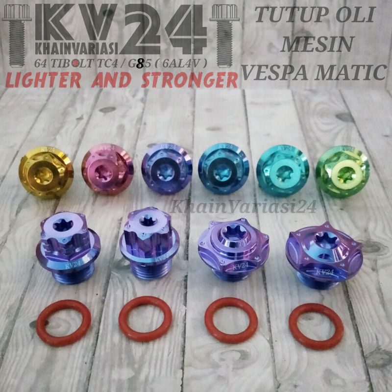 Tutup oli mesin titanium Vespa matic sprint primavera Lx s Lxv 2v 3v iget gts