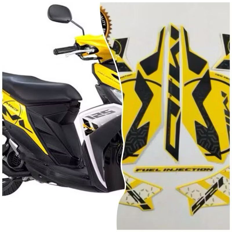 striping original Yamaha Mio M3 125 kuning tahun 2015