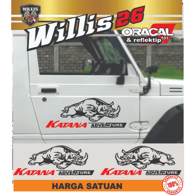 Stiker Badak Suzuki Katana Jimny Sticker Body Pintu Mobil Jeep KATANA ADVENTURE