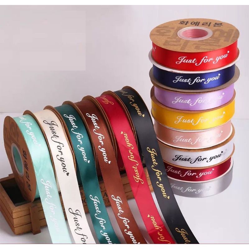

Pita Just For You 5 yard (4,5 M) Pita Satin Ribbon Just For You 25 mm Pita Parcel Gift Hampers Pita Ribbon 2,5 cm DIY Crafts Satin Tapes Card Wrapflower Bouquet Dekorasi Kado Pita Hampers Pita Motif Pita Satin