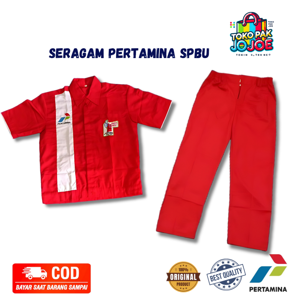 SERAGAM SPBU || BAJU PERTAMINA || SERAGAM PERTAMINA || SERAGAM SPBU BAJU CELANA || SPBU SATU SET || 