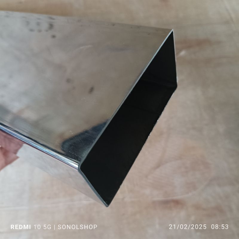 Pipa Kotak Stainless Hollow Stainless 5 cm x 10 cm Tebal 1,2 mm Panjang 20 cm