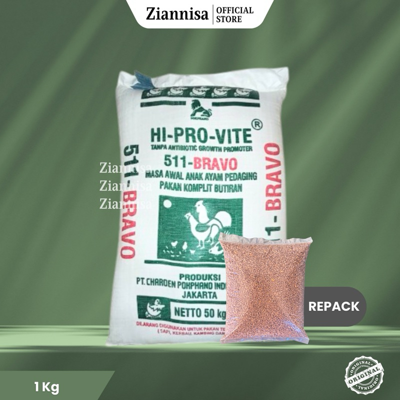 Pakan Ayam PUR Hi-Pro-Vit 511 Bravo Repack [1 Kg]