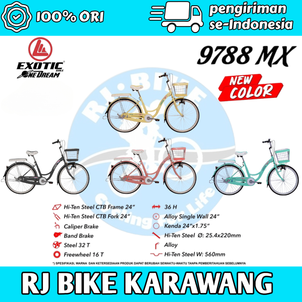 SEPEDA CITY BIKE MINI WANITA DEWASA DAN ANAK 26" 24" 20" EXOTIC MINI 9788 MX
