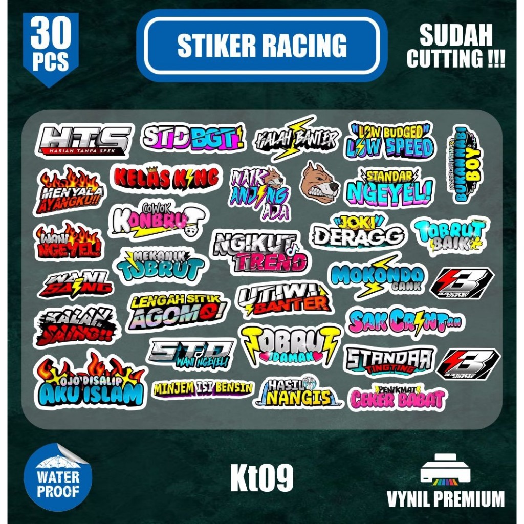 

35 pcs stiker bengkel balap stiker racing kata kata sudah terpotong