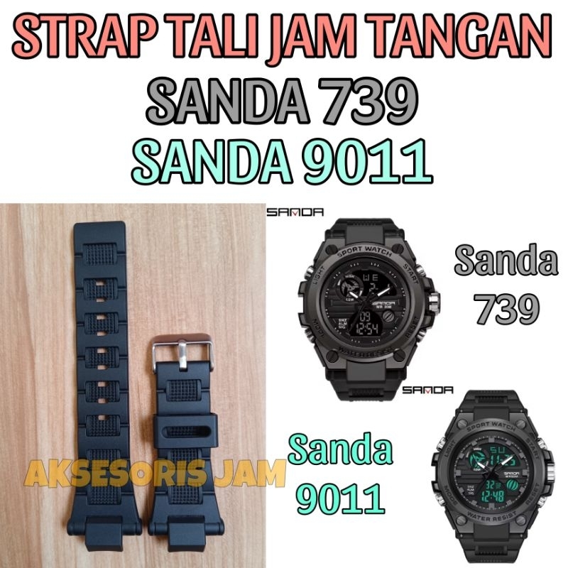 Strap tali jam tangan untuk Jam Tangan Sanda 739 Sanda 9011 Sanda739 Sanda9011 Sanda-738 Sanda-9011 