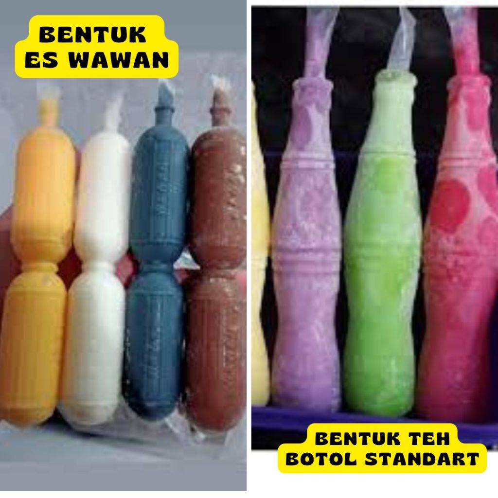 PLASTIK ES BENTUK WAWAN ATAU TEH BOTOL ISI 25PC