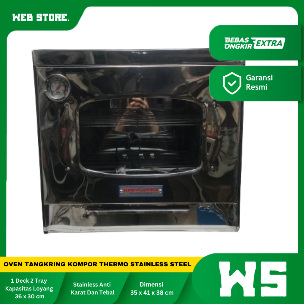 Oven Tangkring Kompor / Oven TM Stainless Steel 1 Deck 2 Tray Bima Jaya