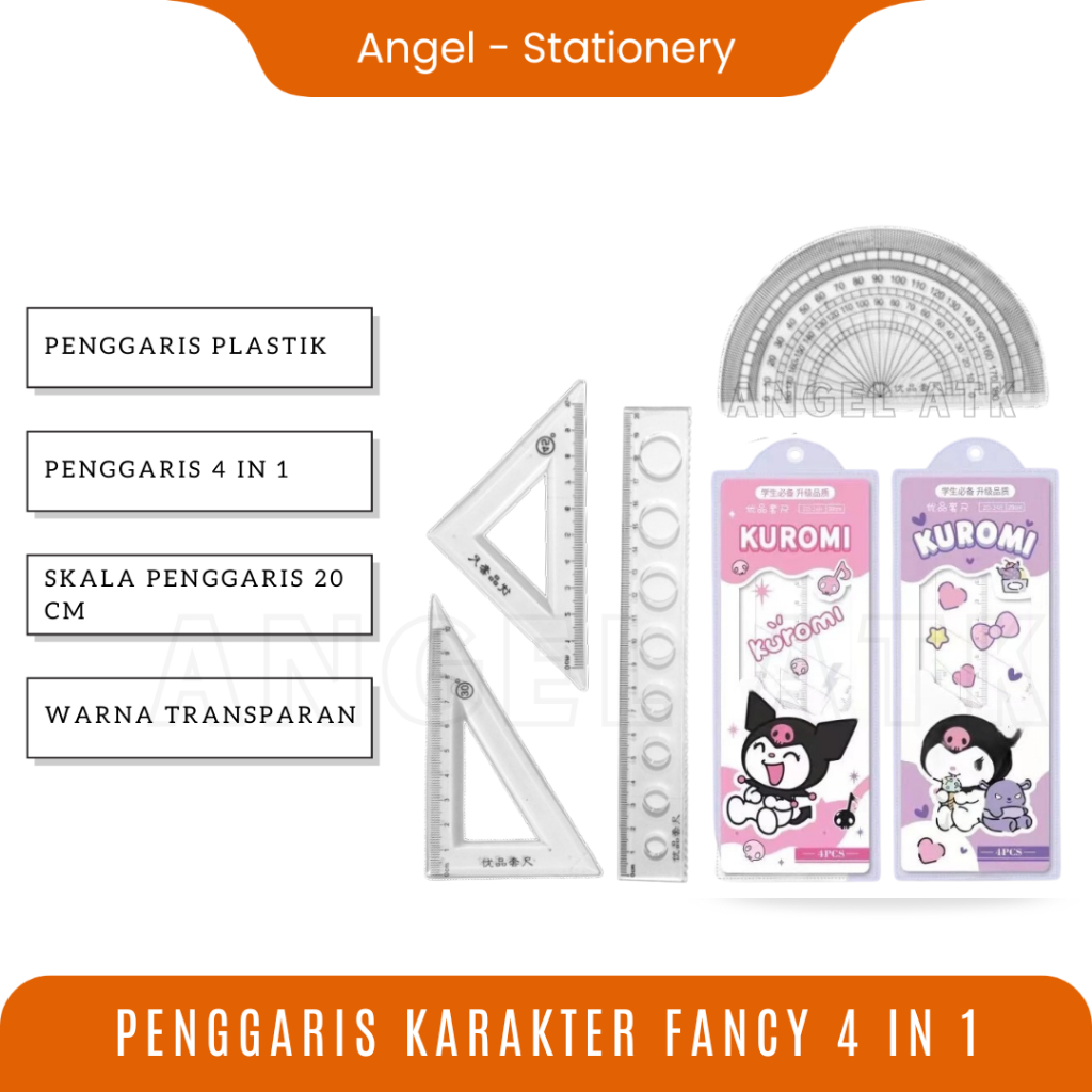 

( Satu Set 4 Pcs ) Penggaris Karakter Lucu / Garisan Motif Disney / Penggaris Anak Sekolah / Penggaris Plastik Murah / COD /Angel Atk