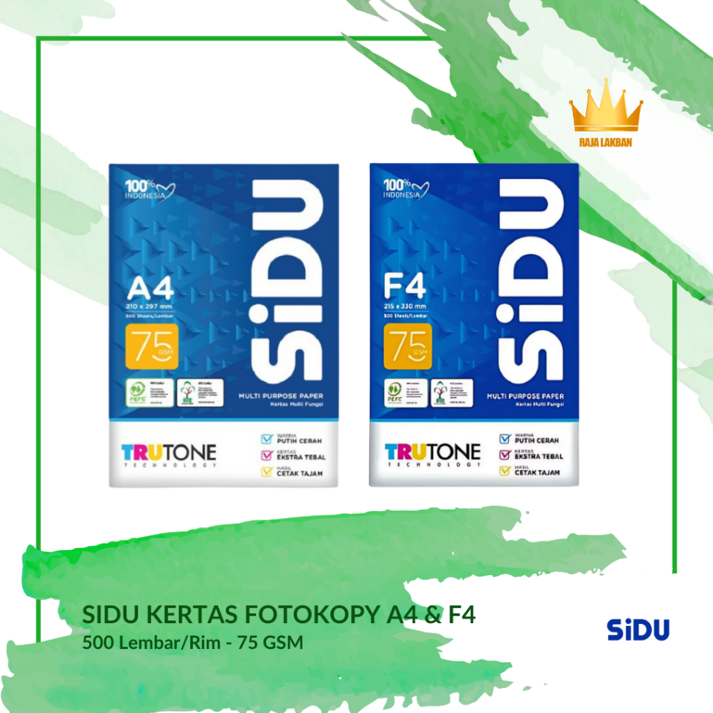 

Kertas HVS Fotocopy SIDU A4 F4 75 Gsm/ 500 Lembar - Ream