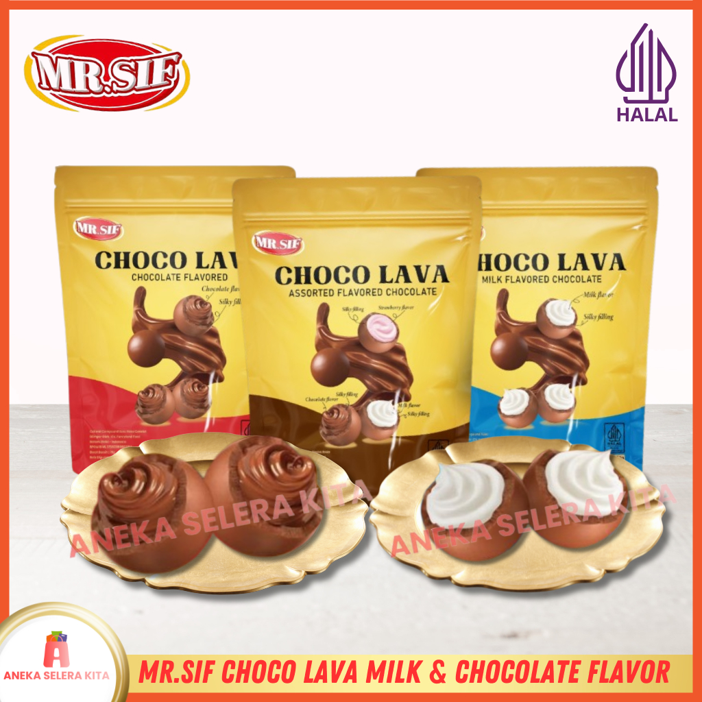 

MR.SIF Choco Lava Coklat Bulat Dengan Lava Rasa Cokelat Susu & Assorted Halal 70gr