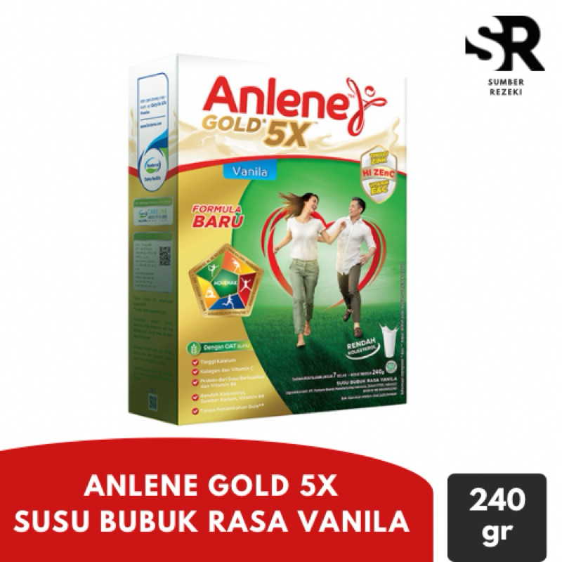 

Anlene Gold 5x Susu Bubuk Hi-Calsium Rasa Vanila - Kemasan 240gr