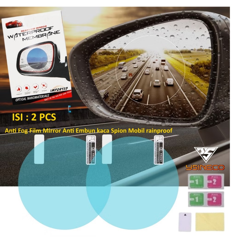 Anti Fog Spion Mobil Sticker Anti Fog Film Mirror Anti Embun kaca Spion Mobil rainproof