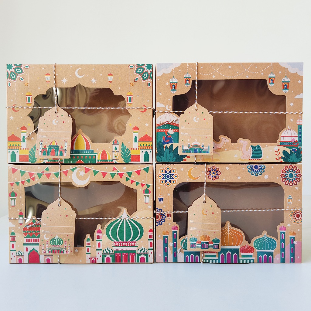 

JMD0611 (12PCS) EID MUBARAK BOX - PVC COOKIES IDUL FITRI BOX - KRAFT PAPER HARI RAYA LEBARAN