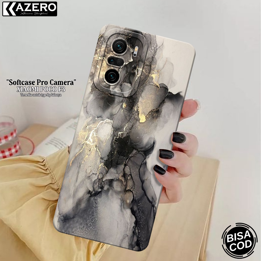 KAZERO - Case Hp Xiaomi Poco F3 - Fashion Case Abstrak - Pro Camera - Softcase Xiaomi Poco F3 - Kesi