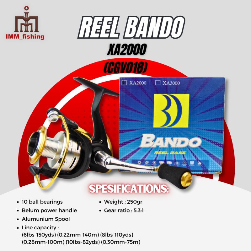 REEL BANDO XA | Alat Gulungan Pancing | Spinning