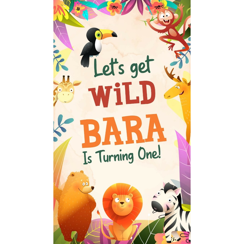 UNDANGAN DIGITAL ULANG TAHUN ANAK SAFARI, KEBUN BINTANG, ZOO, ANIMAL, HEWAN VIDEO/JPG KODE 15