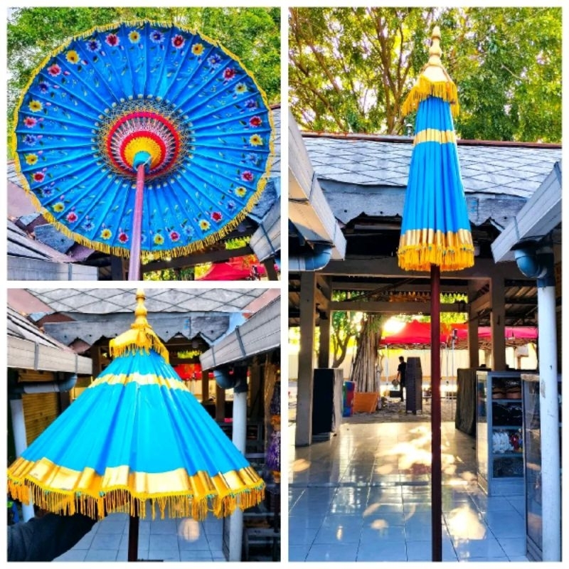 payung keraton/payung dekorasi/payung antik biru/payung keraton