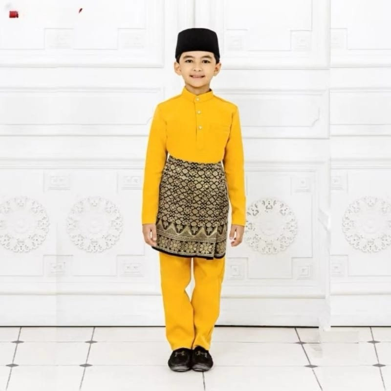 Setelan baju kurung malayu anak laki laki baju teluk belanga anak