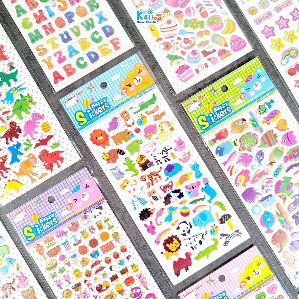 

STICKER 3D / STICKER TIMBUL BESAR 1pcs SANRIO PRINCESS HEWAN TRANSPORTASI ANGKA HURUF DINO EMOJI FOOD/ Sticker Timbul Sticker Anak Perempuan / Sticker Anak Anak HAKA TOYS