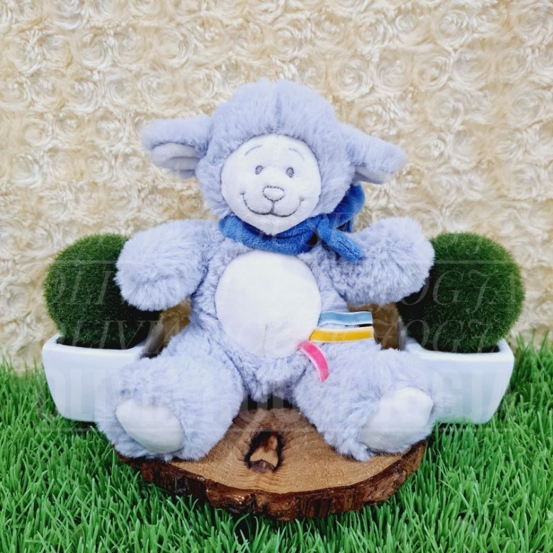 Boneka Domba Abu Boneka Kambing Domba Syal Biru Boneka Domba S Mini