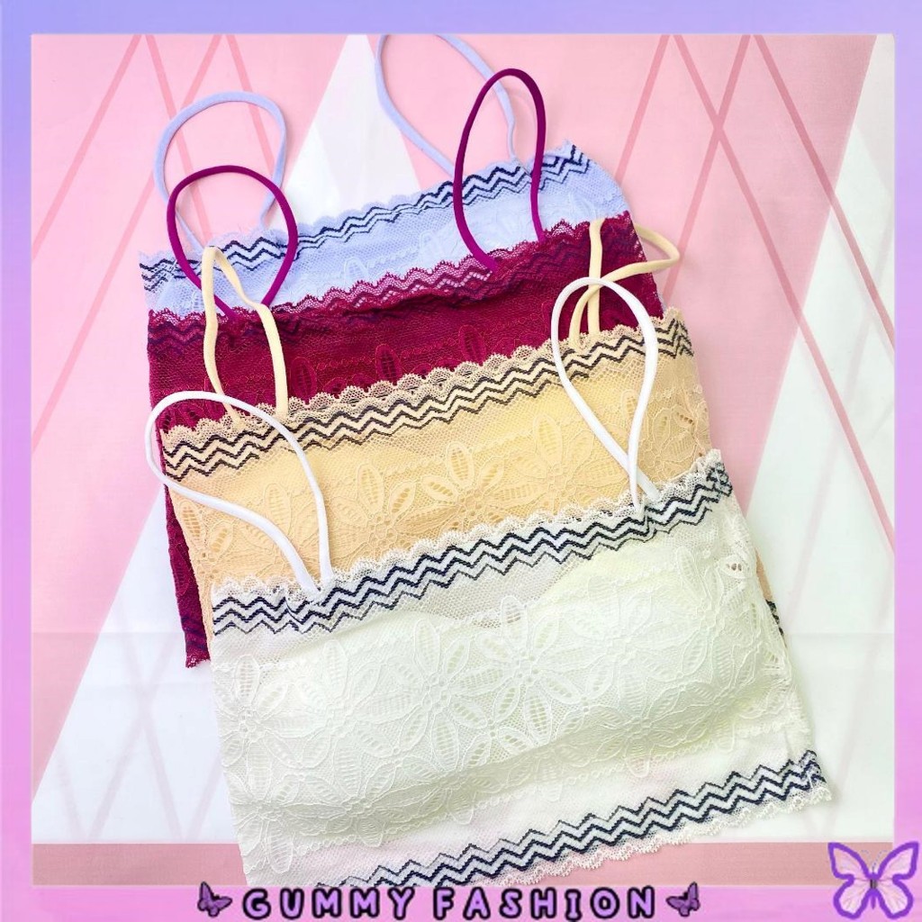 •GUMMY• BR924 Bra Renda Brukat Seamless Sport Bra BH Wanita Motif Bunga Import cod