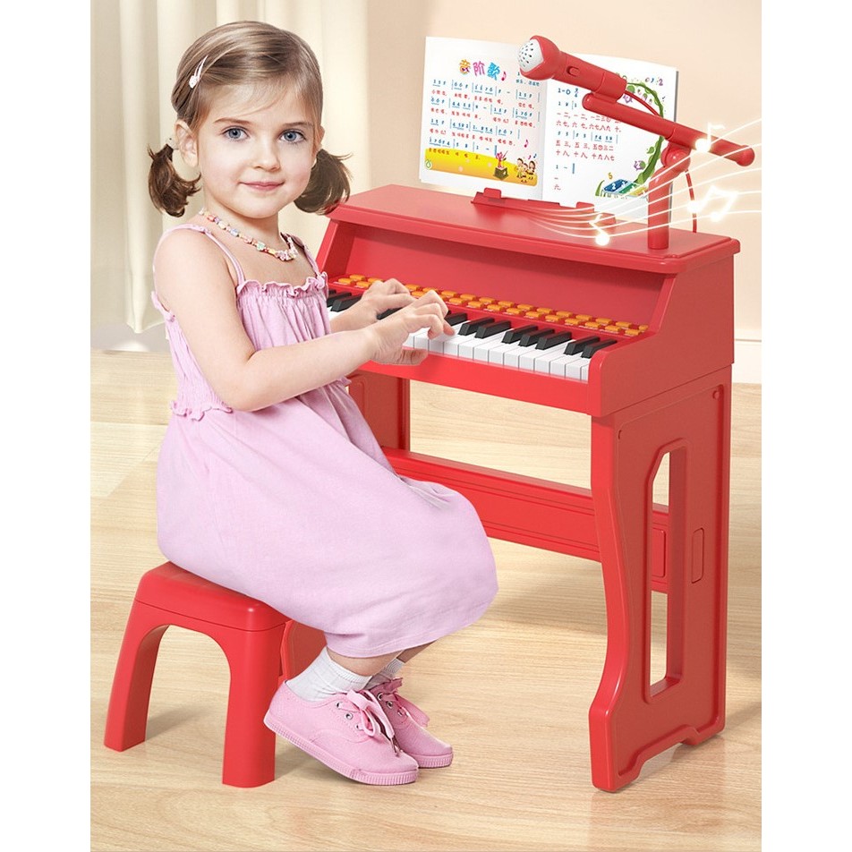 NEW BAOLI Mainan Piano Elektrik Premium Anak Lengkap dengan Microphone dan Kursi Dudukan / Piano Key