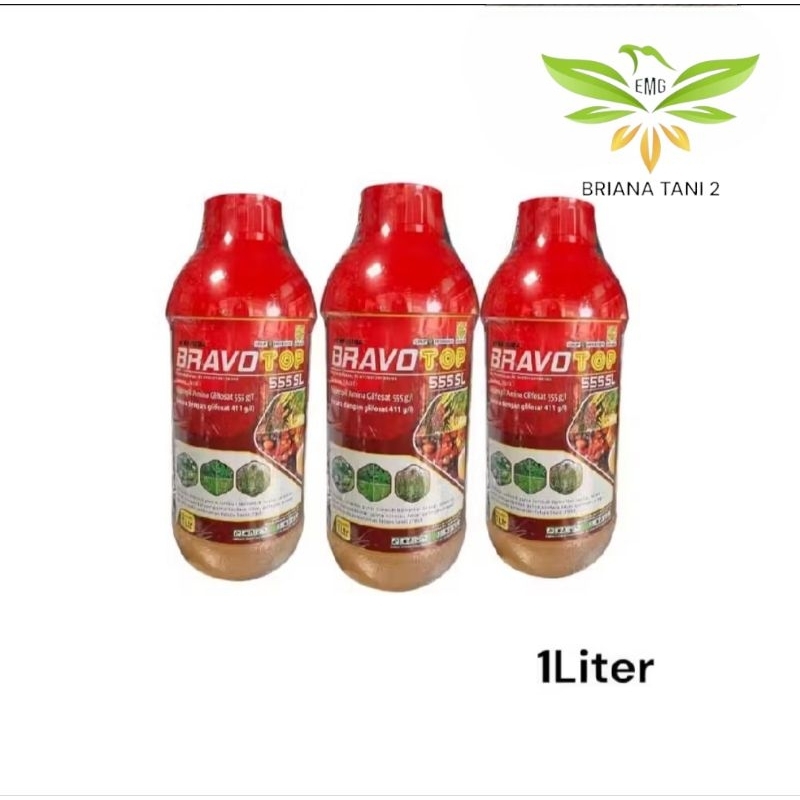 Bravotop 555SL 1 Liter Isopropil Amina Glifosat 555 g/l Herbisida Untuk mengendalikan gulma berdaun 