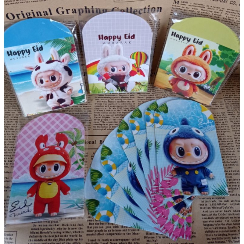 

50 Pcs Amplop Lebaran Karakter Labubu - Amplop Lebaran Motif - 5 Pack Amplop Lebaran Siap Pakai - Amplop Lebaran Karakter
