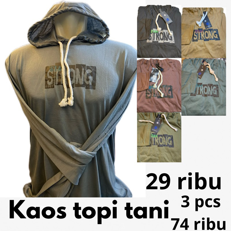 KAOS TANI TOPI / KAOS TANGAN PANJANG TOPI