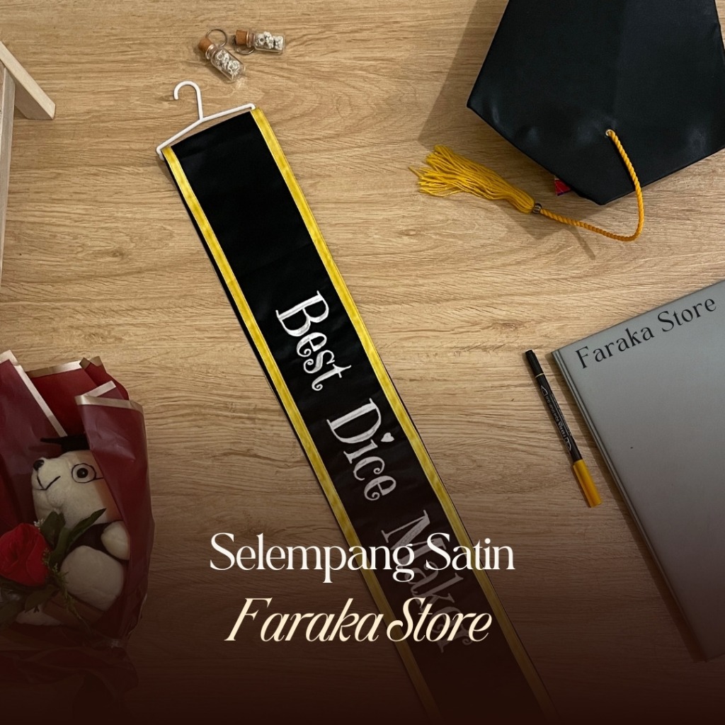 Selempang Wisuda Satin Pita Bordir Komputer