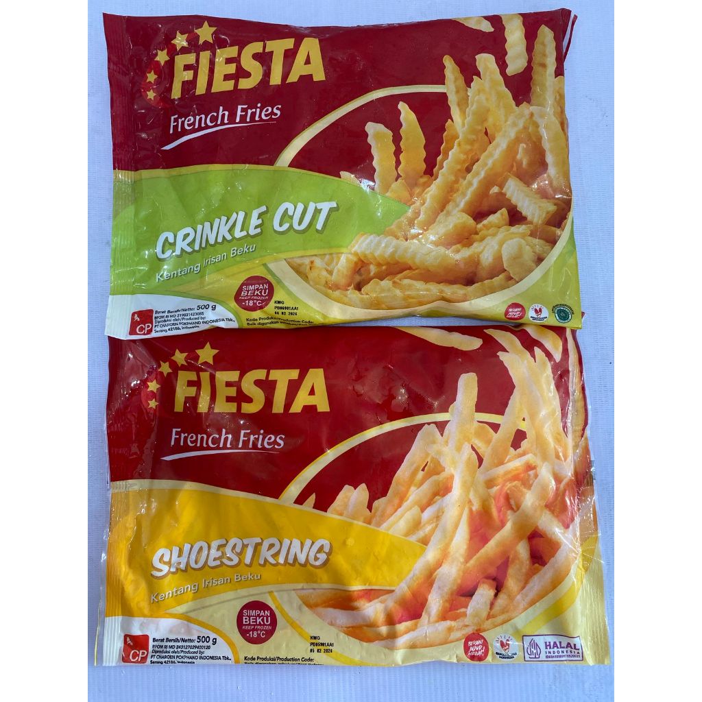 

Fiesta Friend Fries Shoestring & Crinkle Cut 500grm/ Kentang Goreng