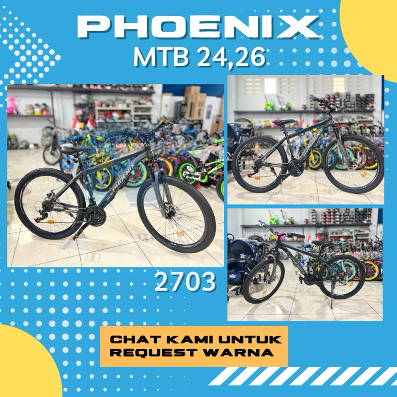 SEPEDA GUNUNG COWOK LAKI DEWASA MTB 26 24 PHOENIX 2705 /2703 TERBARU [PROMO LAMONGAN]